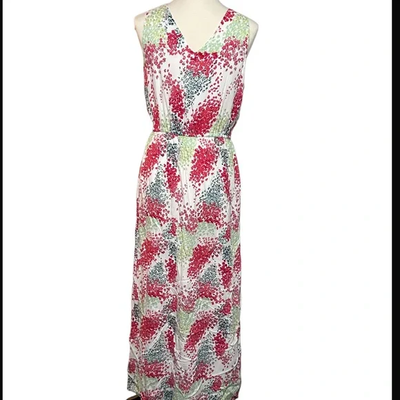 NWOT Luck Brand Flowy Floral Maxi Dress w/ Cinched Waist Size Medium - Picture 3 of 4